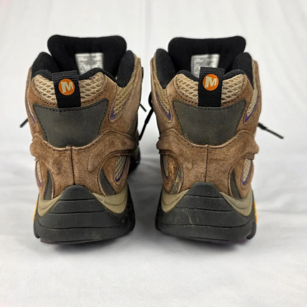Merrell Womens Hiking Boots Waterproof Bracken Purple Size 8.5‎ Vibram Sole